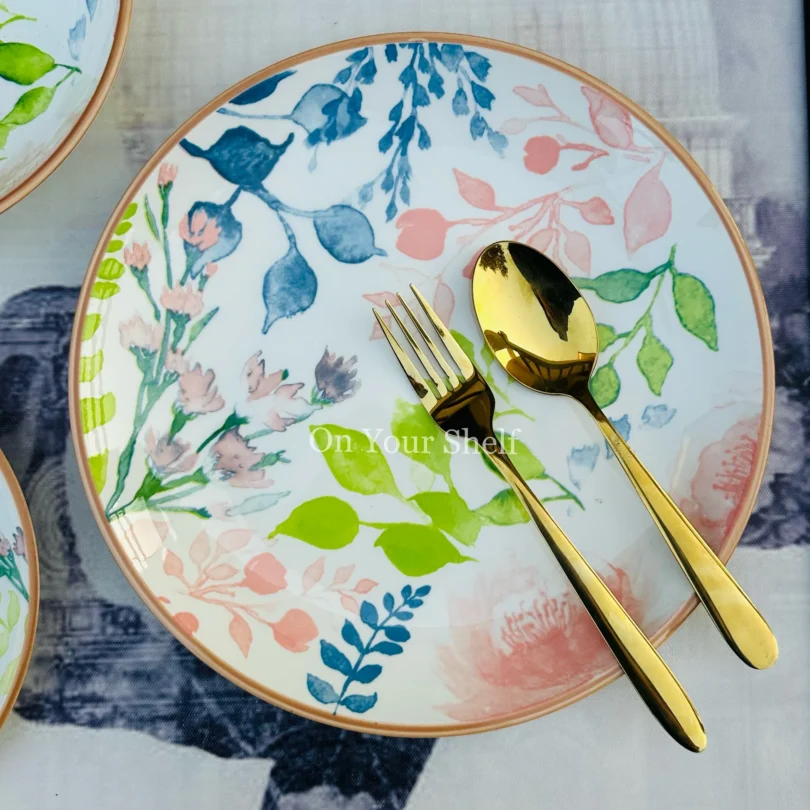 Pastel Bloom Harmony Dinnerware Set (18 Piece Plate Set)