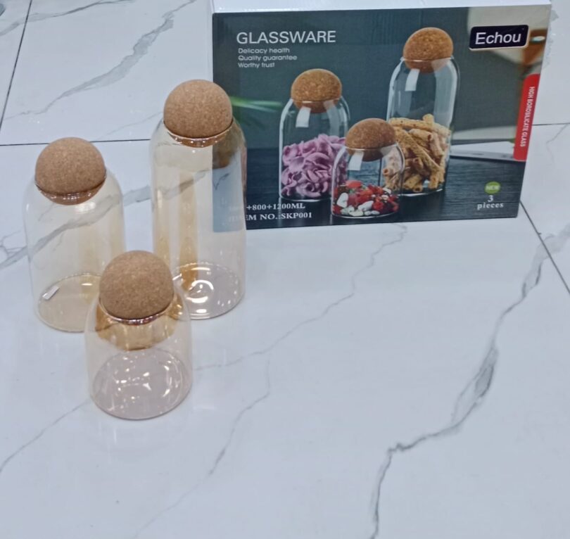 borosilicate glass jars set of 3 pcs - Image 5