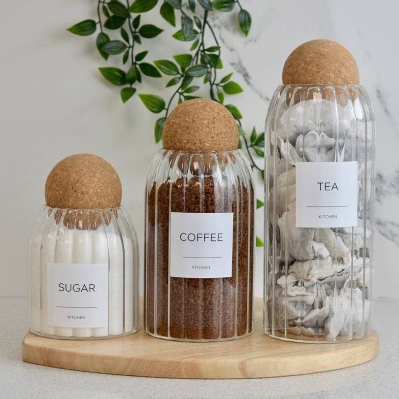 crystal glass 3pc jar set