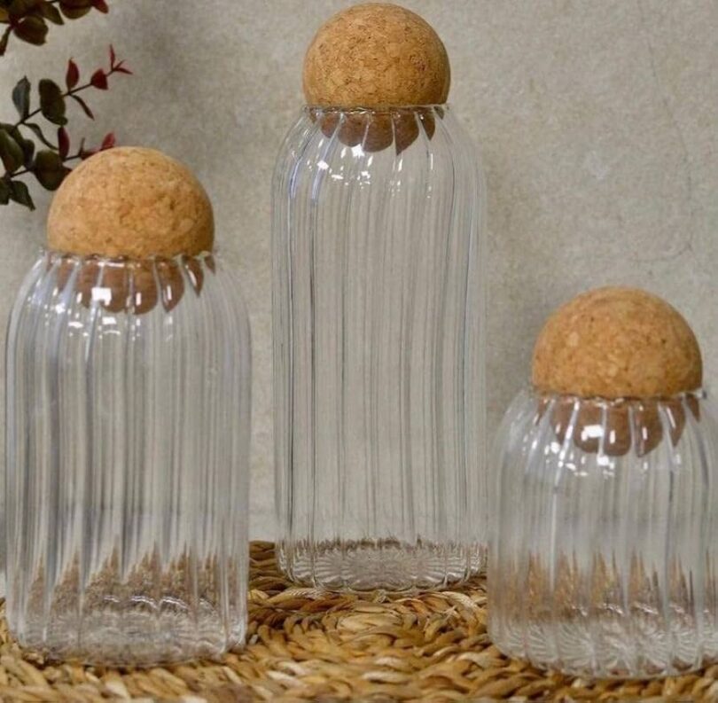 crystal glass 3pc jar set - Image 2