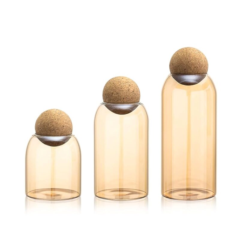borosilicate glass jars set of 3 pcs - Image 4