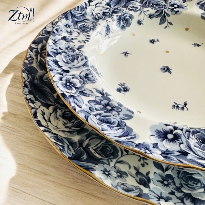 Elegant blue garden breakfast set - Image 4