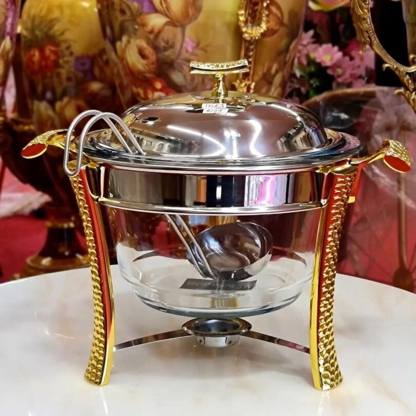Fancy serving bowl with oven proof glass bowl